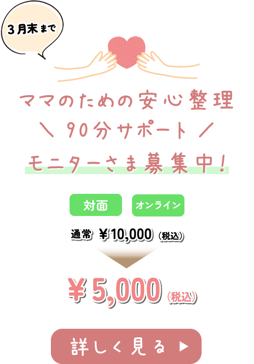 ママのための安心整理 90分サポート